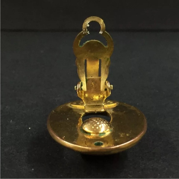 CHANEL CC Logo Gold Tone Earrings - Picture 6 of 8